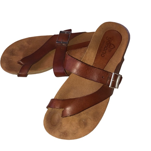 Yokonoa All Leather Made in Spain Toe Sandals; SZ 8 by Measurement Summer Shoe - Picture 3 of 6